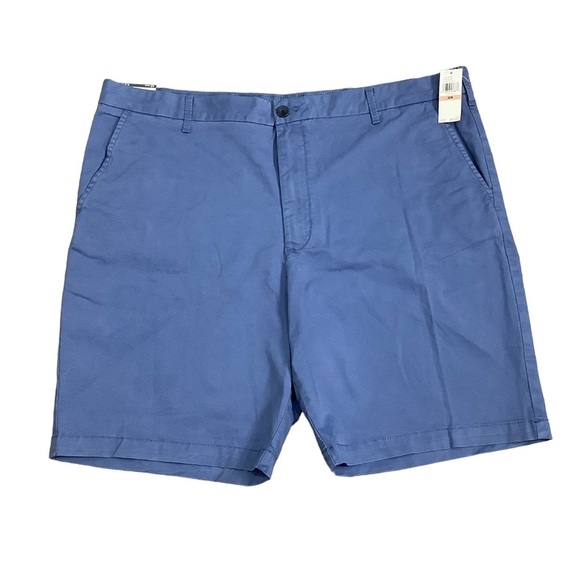 Men's IZOD Saltwater Blue 42 XL Khakis Chino Shorts Cotton Twill Stretch NWT - Picture 2 of 9